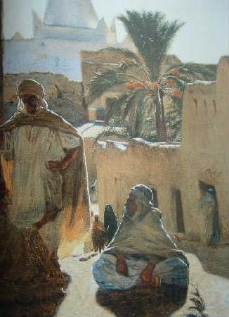 Jules Taupin LA DISCUSSION A BOU-SAADA Spain oil painting art